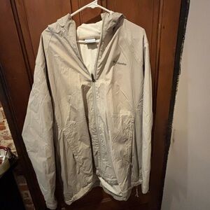 Columbia White and Light tan Ski Jacket